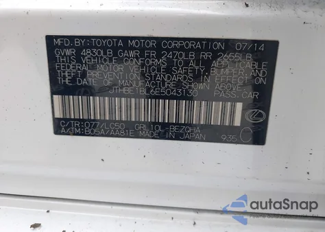 2014 Lexus Gs 350 z USA, uszkodzony, nr VIN JTHBE1BL6E5043130